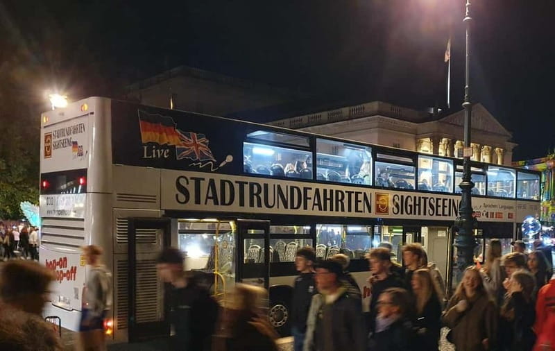 Berlin: Bus Tour by Night with Live Commentary - Potsdamer Platz and Friedrichstraße lights