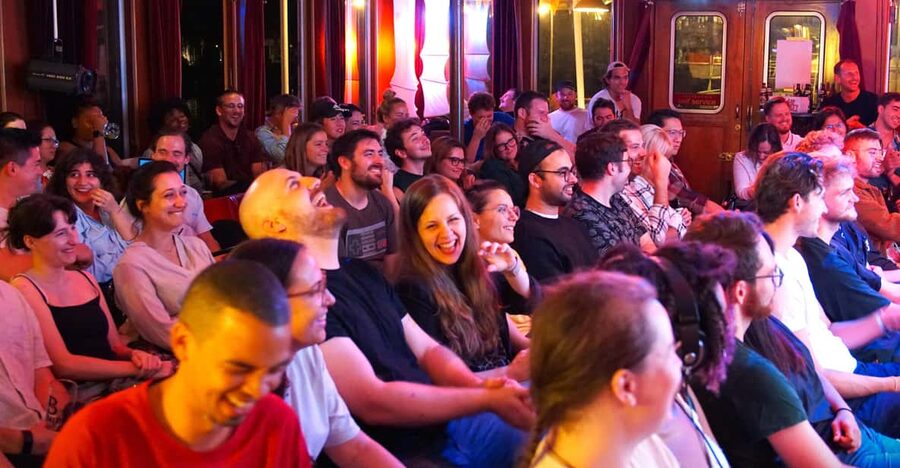 Berlin: Eastern European Comedy Special Ticket and Free Shot - A small cinema, not a polished theater