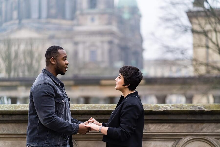 Berlin Love Story: Surprise Proposal Photography Session - The five-minute walk to Museum Island